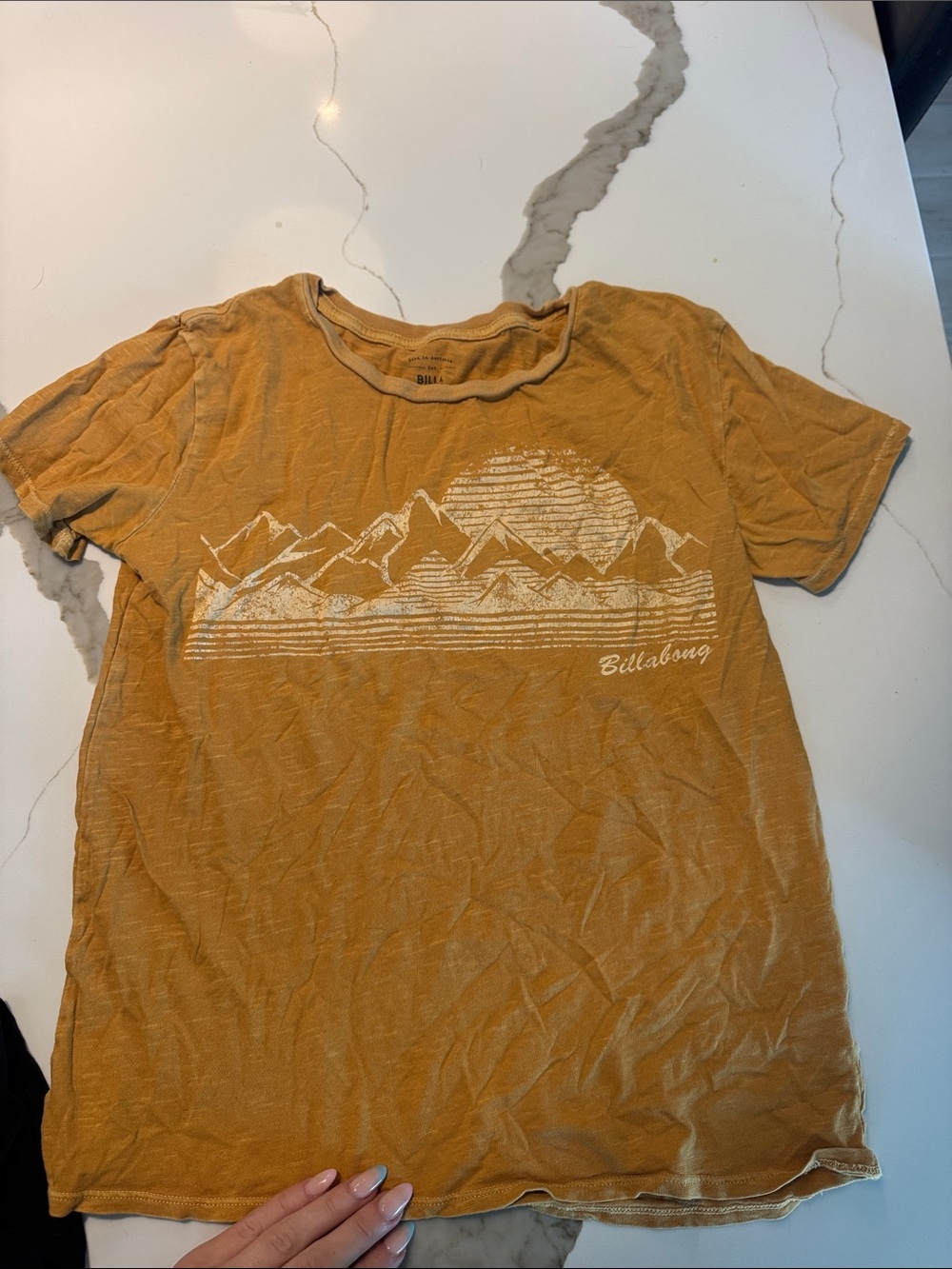 Billabong Mustard Yellow Mountain Graphic Tee